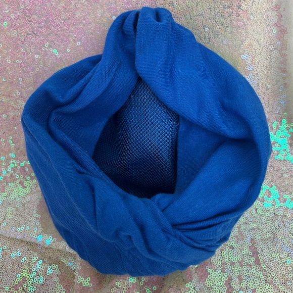 60s/70s Blue Layered Fold Turban - Picture 10 of 13
